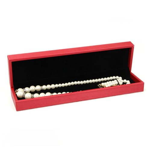 MOTTK Aufbewahrungsbox aus Kunstleder für Halsketten, Anhänger, Ohrringe, luxuriös, weiche Oberfläche, Schmuck-Aufbewahrungsboxen, Schmuck-Präsentationshalter, Rot MOTTK Aufbewahrungsbox aus Kunstleder für Halsketten, Anhänger, Ohrringe, luxuriös, weiche Oberfläche, Schmuck-Aufbewahrungsboxen, Schmuck-Präsentationshalter, Rot von MOTTK