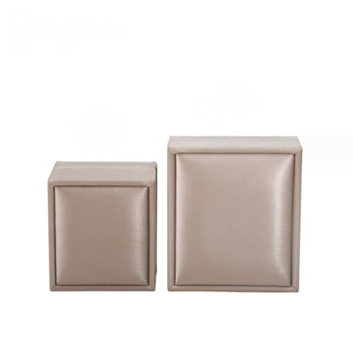 MOTTK Aufbewahrungsbox aus Kunstleder für Halsketten, Anhänger, Ohrringe, luxuriös, weiche Oberfläche, Schmuck-Aufbewahrungsboxen, Schmuck-Präsentationshalter (Gold, Ringbox) von MOTTK