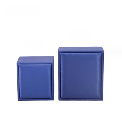 MOTTK Aufbewahrungsbox aus Kunstleder für Halsketten, Anhänger, Ohrringe, luxuriös, weiche Oberfläche, Schmuck-Aufbewahrungsboxen, Schmuckhalter (blau, Anhänger-Box) von MOTTK