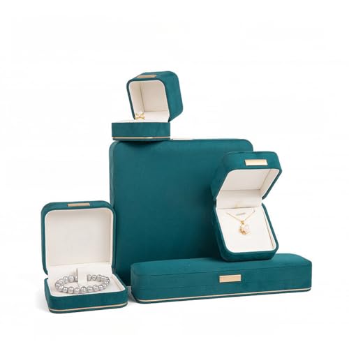 MOTTK Leder-Halsketten-Aufbewahrungsbox, exquisites Schmuckkästchen, Samt-Innenseite, Schmuckanhänger, Geschenkboxen für Weihnachten, Antrag, Hochzeit, Verlobung, Geburtstag (Kong Blue, Anhänger) von MOTTK