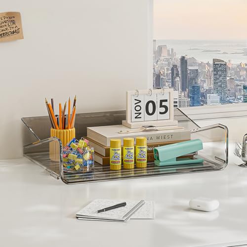 MOTTK Papier-Briefablage, stapelbare Briefablage, Büro-Schreibtisch, Papier-Organizer, Dokumentenablage, Schreibtisch-Magazin-Aufbewahrung, Organizer für Zuhause (Schwarz, 32,5 x 23,7 x 7,6 cm - 1) von MOTTK