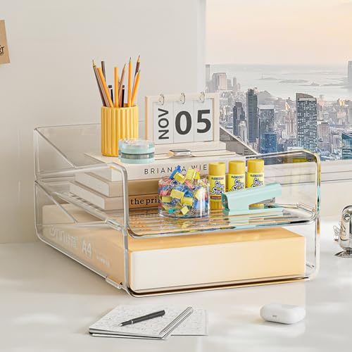 MOTTK Papier-Briefablage, stapelbare Briefablage, Büro-Schreibtisch, Papier-Organizer, Dokumentenablage, Schreibtisch-Magazin-Aufbewahrung, Organizer für Zuhause (transparent, 23,7 x 32,5 x 7,6 cm - 2 MOTTK Papier-Briefablage, stapelbare Briefablage, Büro-Schreibtisch, Papier-Organizer, Dokumentenablage, Schreibtisch-Magazin-Aufbewahrung, Organizer für Zuhause (transparent, 23,7 x 32,5 x 7,6 cm - 2 von MOTTK
