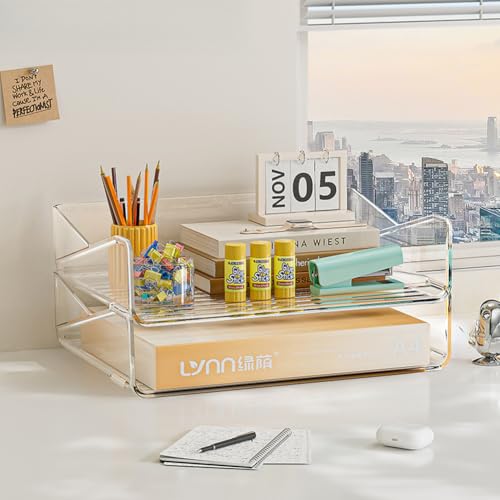 MOTTK Papier-Briefablage, stapelbare Briefablage, Büro-Schreibtisch, Papier-Organizer, Dokumentenablage, Schreibtisch-Magazin-Aufbewahrung, Organizer für Zuhause (transparent, 32,5 x 23,7 x 7,6 cm - 2 MOTTK Papier-Briefablage, stapelbare Briefablage, Büro-Schreibtisch, Papier-Organizer, Dokumentenablage, Schreibtisch-Magazin-Aufbewahrung, Organizer für Zuhause (transparent, 32,5 x 23,7 x 7,6 cm - 2 von MOTTK