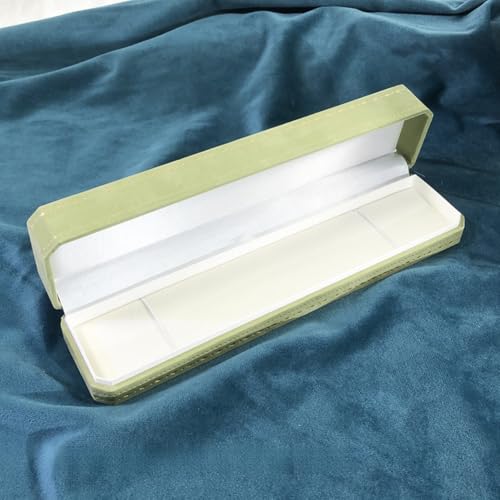 MOTTK Samt-Geschenkbox für Halskette und Anhänger, achteckige Ringboxen, Schmuckaufbewahrung, Präsentationshülle für Hochzeit, Verlobung, Geburtstag, Jahrestag, Zeremonie (Grün, Armband-Box) von MOTTK