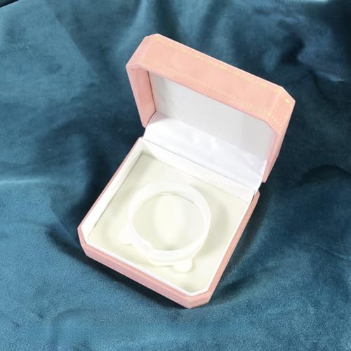 MOTTK Samt-Geschenkbox für Halskette und Anhänger, achteckige Ringboxen, Schmuckaufbewahrung, Präsentationshülle für Hochzeit, Verlobung, Geburtstag, Jahrestag, Zeremonie (Rosa, Armreif-Box) von MOTTK