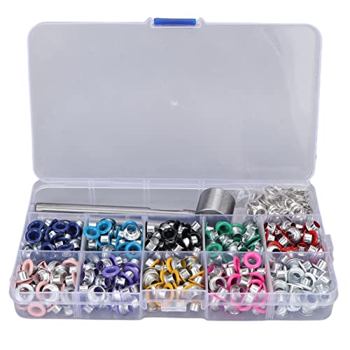 10 Farbige Mehrfarbige Ösen, Ösen-Sets, Ösen-Werkzeug-Set, Eisen-Kunststoff-Material, Stabile Struktur, Bunte Metallösen, Plattierte Ösen-Set für Schuhe, Kleidung, Basteln, von MOTUZP