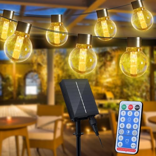 MOUDENSKAY Solar Lichterkette Aussen 9m 20 LED Outdoor Solar Lichterketten, Wasserdicht, Fernbedienung, Garten, Balkon, Heimdekoration von MOUDENSKAY