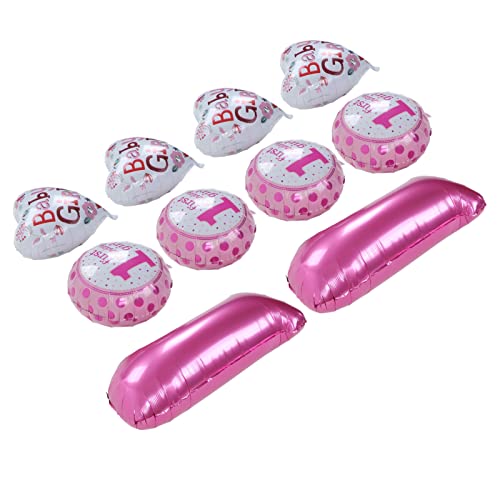 1. Geburtstagsballons Set, 10pcs Blue Aluminium Folie Party Dekorationen mit Zahlenrund -Pentagon -Formen zum ersten Geburtstag Baby (Rosa) von MOUMOUTEN