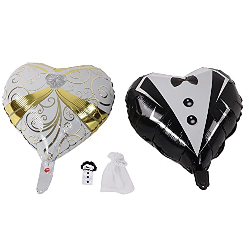 2pcs Herzform -Folienballons mit Tassen Ärmeln Hochzeitstag romantische Dekoration Set von MOUMOUTEN