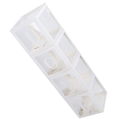 4pcs Transparente Ballon Dekorationsbox mit Liebesbriefen, 30x30x30 cm Party -Displaykoffer für Babyparty Hochzeitsdekoration (LIEBE) von MOUMOUTEN