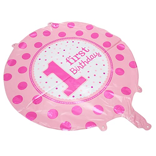 50pcs 18 Zoll rosa 1. Geburtstag Ballons, runde Form Polyester Film Babyparty -Party -Dekorationen mit optionalen Ohrdesigns von MOUMOUTEN