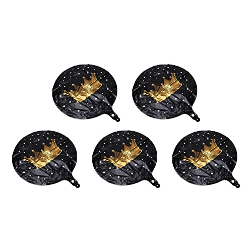 5pcs schwarze Goldkronen -Druck Folienballons 17inch Partydekorationen für Geburtstag Hochzeitsveranstaltungen von MOUMOUTEN
