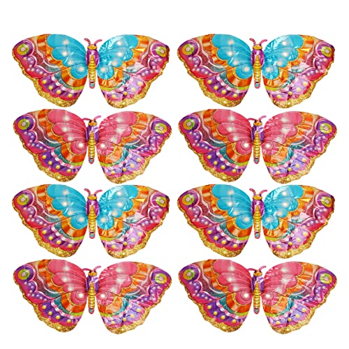 8pcs 3D Flügelfolie Luftballons, selbstdichtende metallische Geburtstagsfeierdekorationen für Hochzeitsbabyparty-Feierlichkeiten von MOUMOUTEN