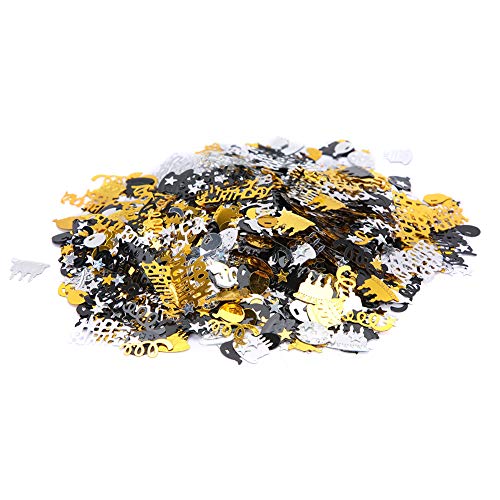 Acryl -Geburtstagsfeier Mix 1 Bag, Gold Silber Schwarz Party Dekor mit Luftballons Sterne Bänder Formen für Tischdekoration Acryl -Geburtstagsfeier Mix 1 Bag, Gold Silber Schwarz Party Dekor mit Luftballons Sterne Bänder Formen für Tischdekoration von MOUMOUTEN