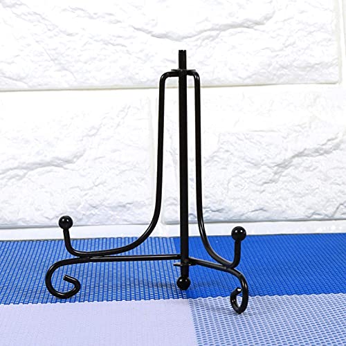 Metall Tellerständer, Aufsteller Display Ständer,1 Stück 4-12 Zoll Schwarz Eisen Staffelei Platte Display Fotohalter Ständer Bilderrahmen zum Anzeigen von Bildern Schüsseln Platten Bücher(8 Inch) von MOUMOUTEN