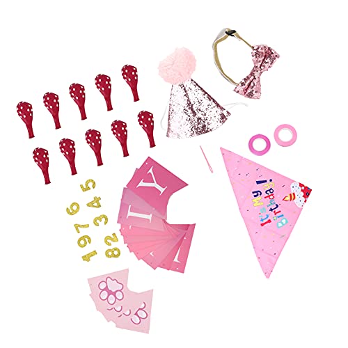 MOUMOUTEN Hundegeburtstagsfeier Dekorationen Set, 6PCS Pet Party Accessoires mit Bandana Hat Fliege Banner für Welpenfeier Foto Requisiten von MOUMOUTEN