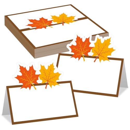 50 Stück Ahornblatt-Tischkarten, Erntedankfest, Namensschilder, Tischdekoration, gefaltete Zeltkarten für Herbst, Party, Abendessen, Hochzeiten, Dekoration 50 Stück Ahornblatt-Tischkarten, Erntedankfest, Namensschilder, Tischdekoration, gefaltete Zeltkarten für Herbst, Party, Abendessen, Hochzeiten, Dekoration von MOUNMDA