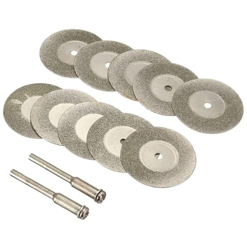 12-teiliges Diamant-Trennrad-Set, 40 mm, robuste Mehrzweck-Diamant-Trennscheiben mit 2 Pleuelstangen für Rotationswerkzeuge, Trennscheiben, für Stabschleifer 12-teiliges Diamant-Trennrad-Set, 40 mm, robuste Mehrzweck-Diamant-Trennscheiben mit 2 Pleuelstangen für Rotationswerkzeuge, Trennscheiben, für Stabschleifer von MOUNTTU