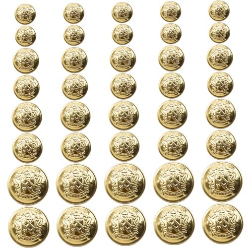 40-teiliges Messingknopf-Set, Kleidungsknöpfe, Goldknöpfe, runde Vintage-Knöpfe, DIY-Nähen, Kleidungsknöpfe für Blazer, Anzüge, Sportjacken, Uniformen, Jacken, Metallknöpfe, Mantelknöpfe, Vintage 40-teiliges Messingknopf-Set, Kleidungsknöpfe, Goldknöpfe, runde Vintage-Knöpfe, DIY-Nähen, Kleidungsknöpfe für Blazer, Anzüge, Sportjacken, Uniformen, Jacken, Metallknöpfe, Mantelknöpfe, Vintage von MOUNTTU