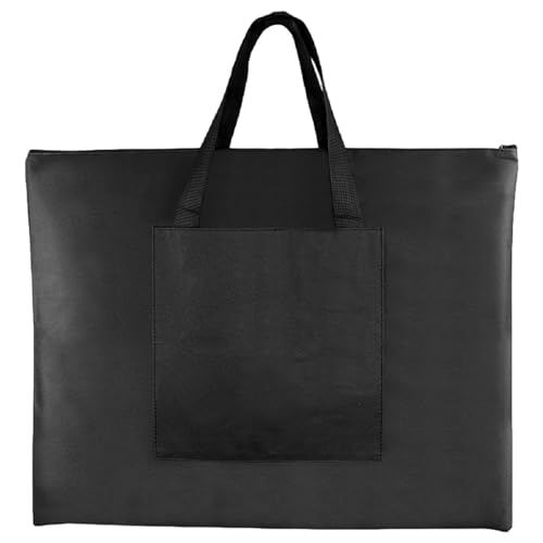 Kunst-Portfolio-Tasche, 55, 9 x 35, 6 cm, Reißverschluss, Portfolio-Tasche mit Griff und Außentasche, wasserdichte schwarze Kunstaufbewahrung aus Canvas für Zeichenbrett, Poster, Akten, Kunsttasche von MOUNTTU
