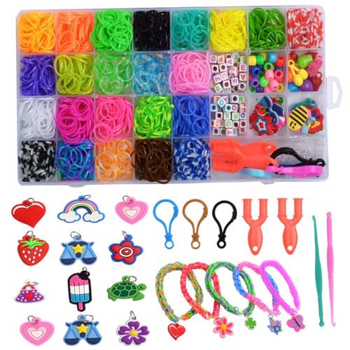 MOUNTTU Gummiband-Armband-Set, bunt, süß, DIY, elastisches Bettelarmband-Set mit Aufbewahrungsbox für Anfänger, Kinder, Mädchen, Jungen, Jungen-Armband-, Gummiband MOUNTTU Gummiband-Armband-Set, bunt, süß, DIY, elastisches Bettelarmband-Set mit Aufbewahrungsbox für Anfänger, Kinder, Mädchen, Jungen, Jungen-Armband-, Gummiband von MOUNTTU