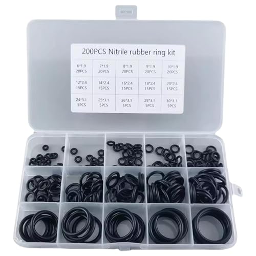 O-Ring-Sortiment-Kit, versiegelte O-Ringe aus Gummi, ölbeständige, hitzebeständige Hochdruckreinigerteile zur Reparatur von Wassergeräten, Industriemaschinen O-Ring-Sortiment-Kit, versiegelte O-Ringe aus Gummi, ölbeständige, hitzebeständige Hochdruckreinigerteile zur Reparatur von Wassergeräten, Industriemaschinen von MOUNTTU