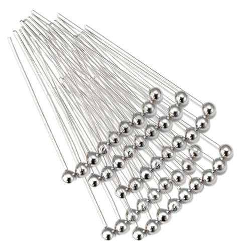 XL-Stecknadeln mit langem Kugelkopf aus Edelstahl zur Schmuckherstellung, für Ohrringe, Bastelarbeiten – hypoallergen (70 mm x 24 Gauge), 3 Zoll. Bastelarbeiten – hypoallergen (70 mm x 24 Gauge) von MOUNTTU