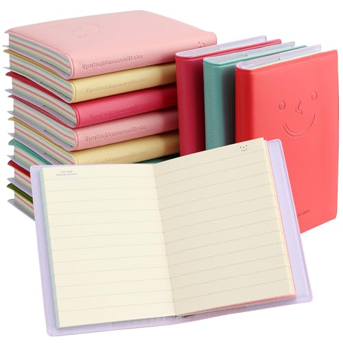 MOUYAT 12 Stück Mini Smiley Tagebuch Notizbuch, 100 Blatt Taschen-Notizblock mit Kunstledereinband, 6 Farben, kleines Notizblöcke für Zuhause, Büro, Schule, Reisen, 8 x 10 cm MOUYAT 12 Stück Mini Smiley Tagebuch Notizbuch, 100 Blatt Taschen-Notizblock mit Kunstledereinband, 6 Farben, kleines Notizblöcke für Zuhause, Büro, Schule, Reisen, 8 x 10 cm von MOUYAT