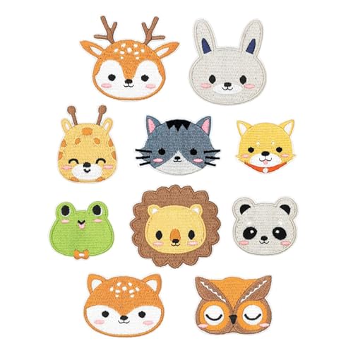 10 Stück Flicken zum Aufbügeln, Bügelflicken Kinder Tier Patches zum Aufbügeln, DIY Bügelbilder für Hosen Jeans T-Shirt und Textilien 10 Stück Flicken zum Aufbügeln, Bügelflicken Kinder Tier Patches zum Aufbügeln, DIY Bügelbilder für Hosen Jeans T-Shirt und Textilien von MOVKZACV