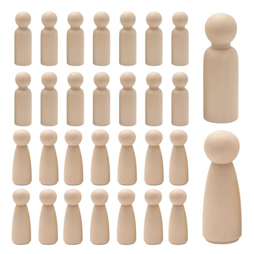 30 Stück Holzfiguren zum Bemalen, DIY Natur Kleine Holzfiguren Puppen Leere Holzkegel und Basteln Tortenfigur Figurenkegel, Unvollendete Holz Familie Figuren für Geburtstag Dekoration Bemalen 30 Stück Holzfiguren zum Bemalen, DIY Natur Kleine Holzfiguren Puppen Leere Holzkegel und Basteln Tortenfigur Figurenkegel, Unvollendete Holz Familie Figuren für Geburtstag Dekoration Bemalen von MOVKZACV
