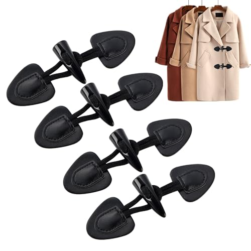 4 Paar Leder Knebelverschlüsse Kunstleder Toggle Buttons, Nähen Knöpfe Strickwaren Trench Coat Harz Knöpfe Mantel Buttons für DIY Handwerk Kleidung Nähen Dekoration Zubehör 4 Paar Leder Knebelverschlüsse Kunstleder Toggle Buttons, Nähen Knöpfe Strickwaren Trench Coat Harz Knöpfe Mantel Buttons für DIY Handwerk Kleidung Nähen Dekoration Zubehör von MOVKZACV