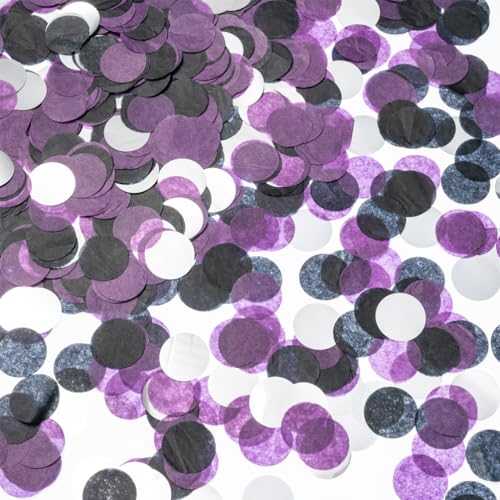 Lila Schwarz und Silber Seidenpapier Konfetti Punkte Tischdekoration für Geburtstag Abschlussfeier Ruhestand Hochzeit Wurf Junggesellenabschied 2,5 cm Durchmesser 100 Gramm Lila Schwarz und Silber Seidenpapier Konfetti Punkte Tischdekoration für Geburtstag Abschlussfeier Ruhestand Hochzeit Wurf Junggesellenabschied 2,5 cm Durchmesser 100 Gramm von MOWO