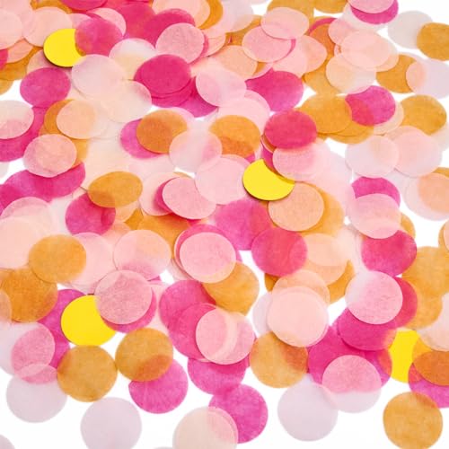 Seidenpapier-Konfetti-Punkte, Tischdekoration für Geburtstag, Abschlussfeier, Hochzeit, Wurf, groovig, Herbst, Party, 2,5 cm Durchmesser, 100 g, Hot Pink Orange und Gold Seidenpapier-Konfetti-Punkte, Tischdekoration für Geburtstag, Abschlussfeier, Hochzeit, Wurf, groovig, Herbst, Party, 2,5 cm Durchmesser, 100 g, Hot Pink Orange und Gold von MOWO