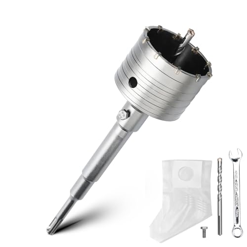 82MM Bohrkrone Set mit SDS plus Adapter 220mm und Zentrierbohrer 8x110mm,Bohrkrone Steckdose für Mauerwerk und Beton von MOXPIFY