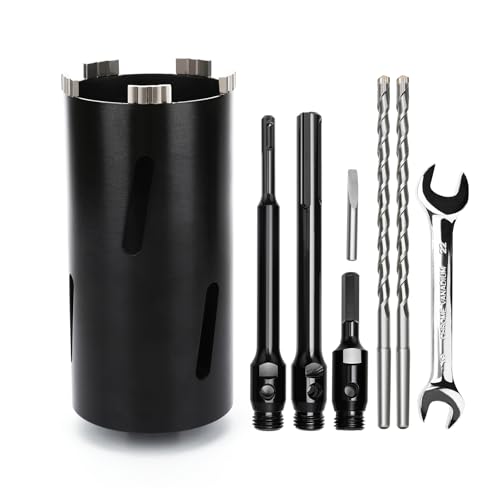 Bohrkrone 100mm,Nutzlänge 200 mm mit Sds Plus Schaft 220mm,Sds max 220mm,SechskantSchaft 110mm, Zentrierbohrer 10x240mm,für Mauerwerk Bohrkrone 100mm,Nutzlänge 200 mm mit Sds Plus Schaft 220mm,Sds max 220mm,SechskantSchaft 110mm, Zentrierbohrer 10x240mm,für Mauerwerk von MOXPIFY