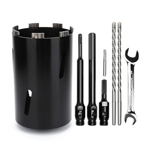 Bohrkrone 152mm,Nutzlänge 200 mm mit Sds Plus Schaft 220mm,Sds max 220mm,SechskantSchaft 110mm, Zentrierbohrer 10x240mm,für Mauerwerk Bohrkrone 152mm,Nutzlänge 200 mm mit Sds Plus Schaft 220mm,Sds max 220mm,SechskantSchaft 110mm, Zentrierbohrer 10x240mm,für Mauerwerk von MOXPIFY