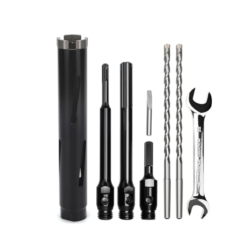 Bohrkrone 42mm,Nutzlänge 200 mm mit Sds Plus Schaft 220mm,Sds max 220mm,SechskantSchaft 110mm, Zentrierbohrer 10x240mm,für Mauerwerk von MOXPIFY