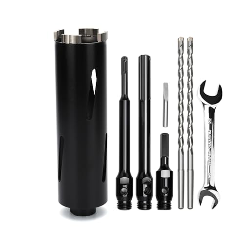 Bohrkrone 50mm,Nutzlänge 200 mm mit Sds Plus Schaft 220mm,Sds max 220mm,SechskantSchaft 110mm, Zentrierbohrer 10x240mm,für Mauerwerk Bohrkrone 50mm,Nutzlänge 200 mm mit Sds Plus Schaft 220mm,Sds max 220mm,SechskantSchaft 110mm, Zentrierbohrer 10x240mm,für Mauerwerk von MOXPIFY