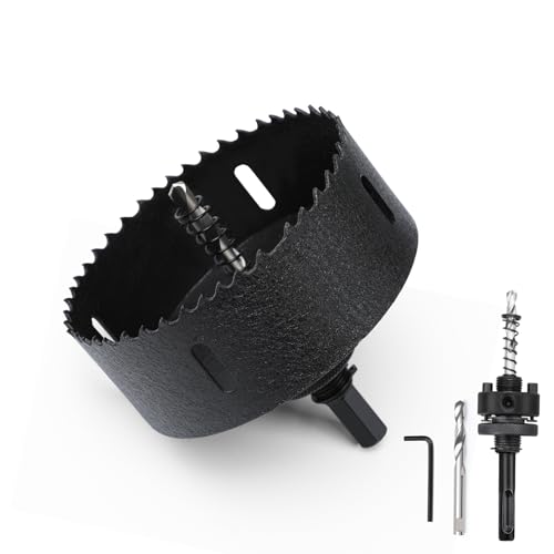 Lochsäge 110mm,Bi-Metall Lochsägen mit SDS plus-Schaft und Sechskant-Schaft Set Bohrkrone für Holz, Rigips, Dünne Metalle, Kunststoffe Lochsäge 110mm,Bi-Metall Lochsägen mit SDS plus-Schaft und Sechskant-Schaft Set Bohrkrone für Holz, Rigips, Dünne Metalle, Kunststoffe von MOXPIFY