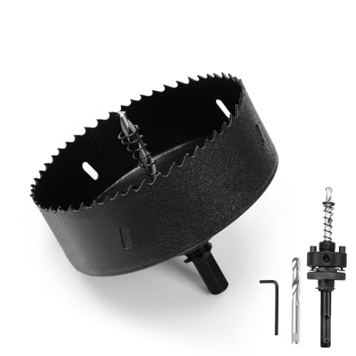 Lochsäge 130mm,Bi-Metall Lochsägen mit SDS plus-Schaft und Sechskant-Schaft Set Bohrkrone für Holz, Rigips, Dünne Metalle, Kunststoffe von MOXPIFY