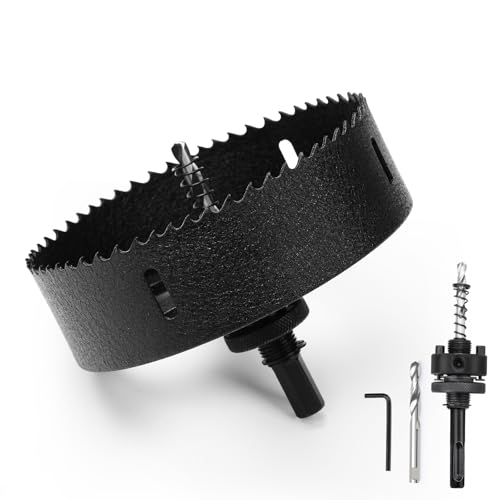 Lochsäge 145mm,Bi-Metall Lochsägen mit SDS plus-Schaft und Sechskant-Schaft Set Bohrkrone für Holz, Rigips, Dünne Metalle, Kunststoffe Lochsäge 145mm,Bi-Metall Lochsägen mit SDS plus-Schaft und Sechskant-Schaft Set Bohrkrone für Holz, Rigips, Dünne Metalle, Kunststoffe von MOXPIFY