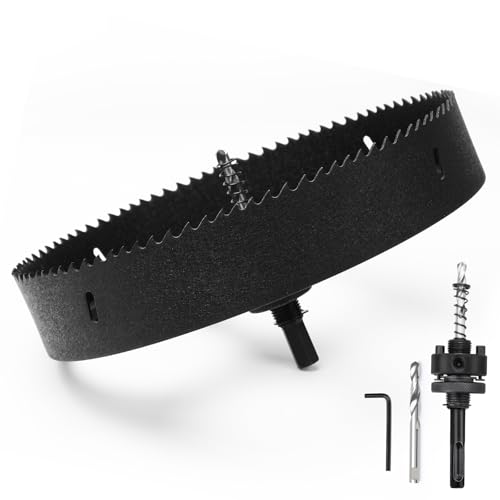 Lochsäge 205mm,Bi-Metall Lochsägen mit SDS plus-Schaft und Sechskant-Schaft Set Bohrkrone für Holz, Rigips, Dünne Metalle, Kunststoffe Lochsäge 205mm,Bi-Metall Lochsägen mit SDS plus-Schaft und Sechskant-Schaft Set Bohrkrone für Holz, Rigips, Dünne Metalle, Kunststoffe von MOXPIFY