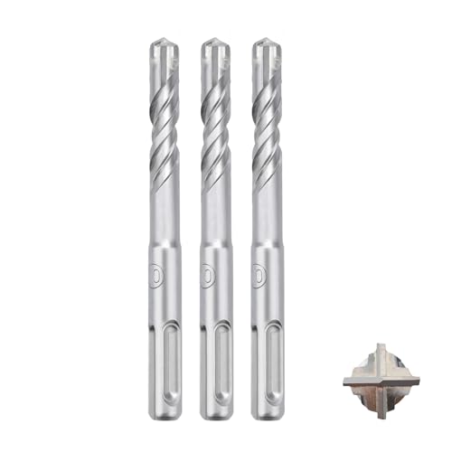 MOXPIFY 3tlg SDS Plus Bohrer 10 x 110mm,Betonbohrer mit 4 Hartmetall Schneiden und Doppelwendel für Beton und Mauerwerk von MOXPIFY