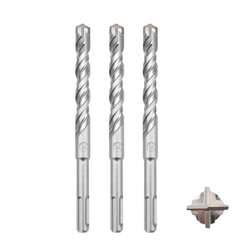 MOXPIFY 3tlg SDS Plus Bohrer 14 x 160mm,Betonbohrer mit 4 Hartmetall Schneiden und Doppelwendel für Beton und Mauerwerk MOXPIFY 3tlg SDS Plus Bohrer 14 x 160mm,Betonbohrer mit 4 Hartmetall Schneiden und Doppelwendel für Beton und Mauerwerk von MOXPIFY