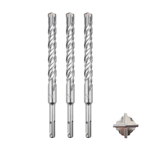 MOXPIFY 3tlg SDS Plus Bohrer 18 x 260mm,Betonbohrer mit 4 Hartmetall Schneiden und Doppelwendel für Beton und Mauerwerk von MOXPIFY
