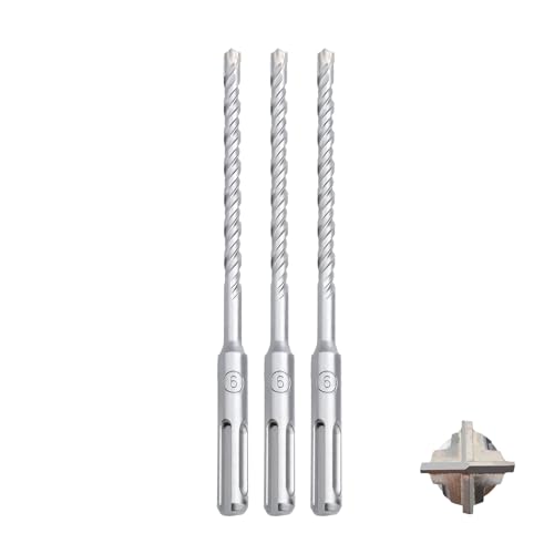 MOXPIFY 3tlg SDS Plus Bohrer 6 x 160mm,Betonbohrer mit 4 Hartmetall Schneiden und Doppelwendel für Beton und Mauerwerk MOXPIFY 3tlg SDS Plus Bohrer 6 x 160mm,Betonbohrer mit 4 Hartmetall Schneiden und Doppelwendel für Beton und Mauerwerk von MOXPIFY