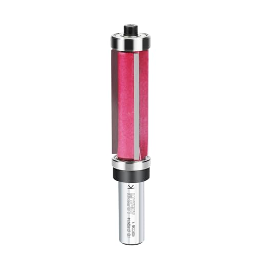 MOXPIFY Oberes und unteres Lager, bündiger Fräser-Bit, 3-schneidig, 12,7 mm Schaft, 19,1 mm Schnittdurchmesser und 50,8 mm Schnittlänge, bündiger Fräser für Holzbearbeitung von MOXPIFY