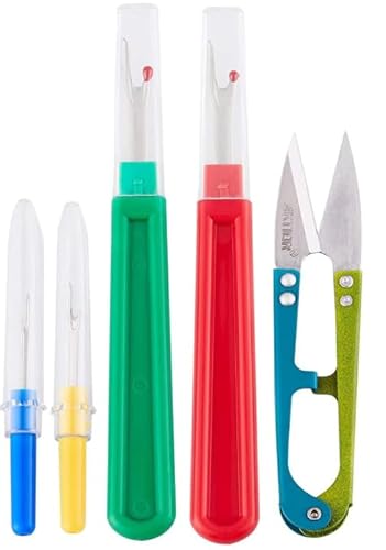 Nahttrenner-Set, 4 Stück, 2 große und 2 kleine Stichentferner, Fadenpicker mit Schere, Aufbewahrungsbox zum Nähen, Basteln, Stoffreparatur, Schneiderei Nahttrenner-Set, 4 Stück, 2 große und 2 kleine Stichentferner, Fadenpicker mit Schere, Aufbewahrungsbox zum Nähen, Basteln, Stoffreparatur, Schneiderei von MOXYOY