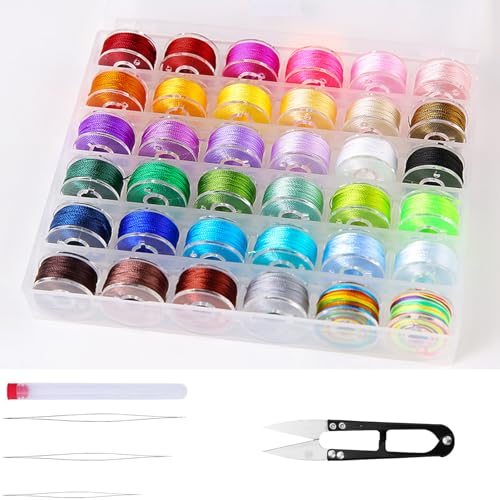 Gewachste Schnur 36 Rollen Wachsschnur 0.4mm Polyester Gewachstes Garn mit Box für Armbänder Halsketten Schmuckherstellung DIY Handwerk (36 Farben) von MOYWYCNO