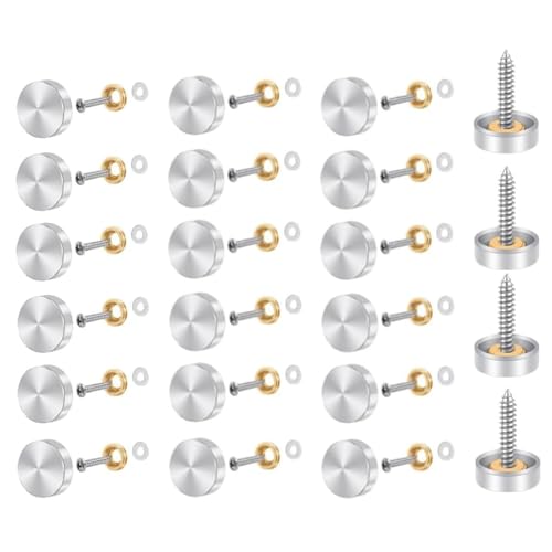 Spiegelschrauben aus Edelstahl, 16 mm, mit dekorativen Kappen, Messingspiegelabdeckungen, Hardware und Gummi-Unterlegscheibe für Spiegel, Möbelbeschläge, Badplatten, Tische, Kleiderschränke, Glas, 30 Spiegelschrauben aus Edelstahl, 16 mm, mit dekorativen Kappen, Messingspiegelabdeckungen, Hardware und Gummi-Unterlegscheibe für Spiegel, Möbelbeschläge, Badplatten, Tische, Kleiderschränke, Glas, 30 von MOYWYCNO
